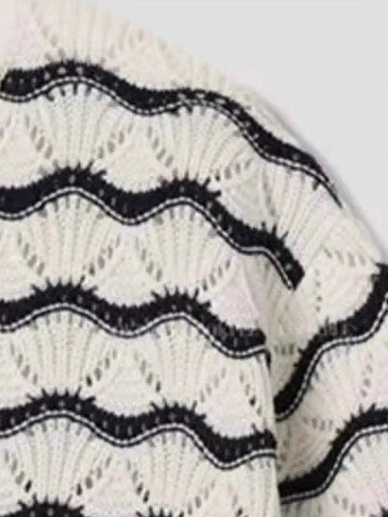 Men's Plus Size Wavy Stripe Contrast Knit Top